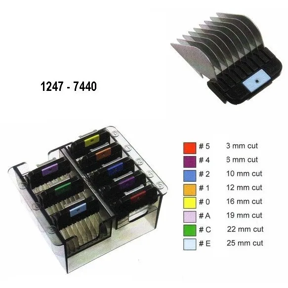 Dodatkowe metalowe grzebienie WAHL 1247-7440 - komplet