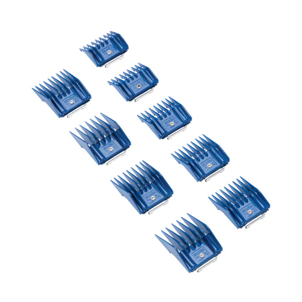 Zestaw plastikowych grzebieni Andis z metalowym klipsem - zestaw I (1,5-14 mm)