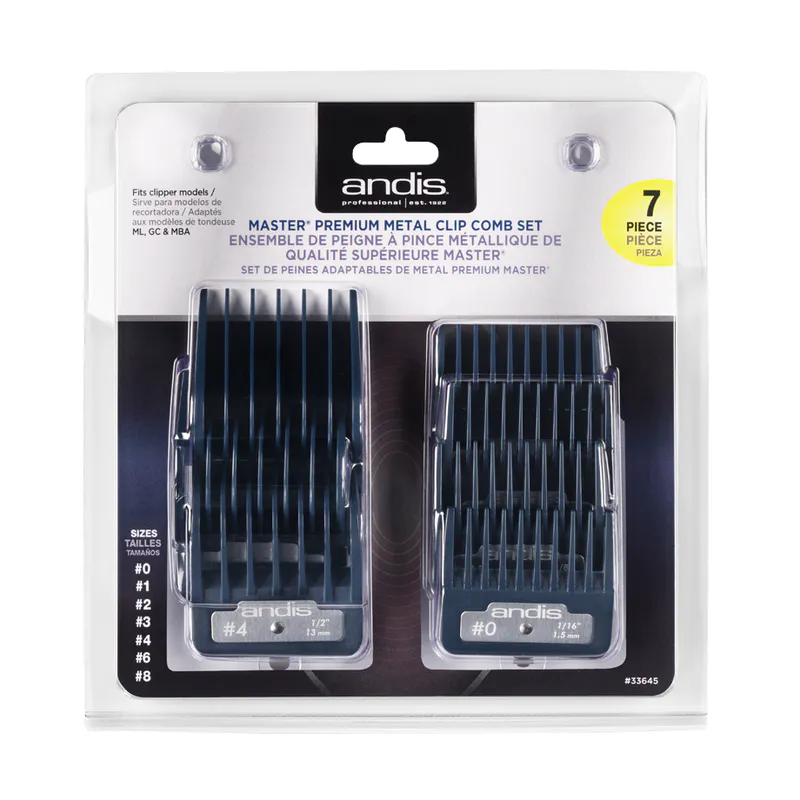 Zestaw plastikowych grzebieni Andis Master Premium Metal Clip - Zdjęcie 1
