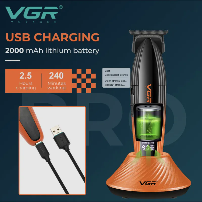 Profesjonalna maszynka do strzyżenia VGR VOYAGER V-889T Trim - Zdjęcie 2