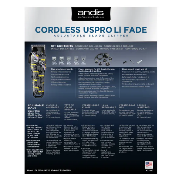 Andis Cordless UsPro Li Fade (Andis Nation Graffiti) - Zdjęcie 5