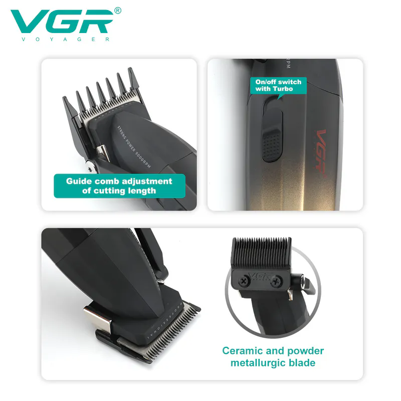 Maszynka do strzyżenia VGR VOYAGER V-003C Salon Series – złota - Zdjęcie 3