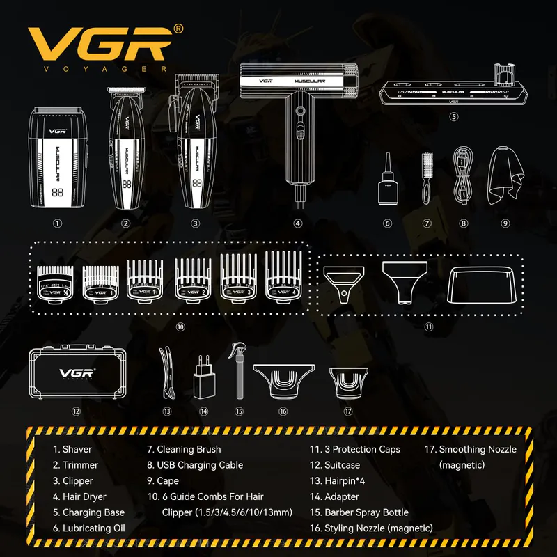 VGR V-285 S4 – zestaw barberski 4 w 1 - Zdjęcie 6