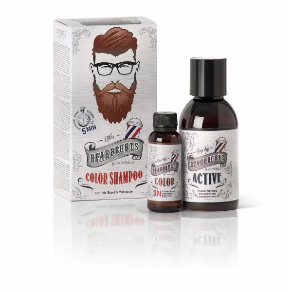 Szampon koloryzujący do włosów i brody Beardburys - ciemnobrązowy - Zdjęcie 1