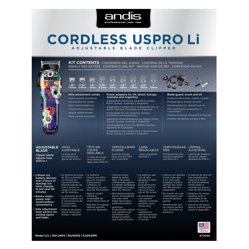 Andis Cordless USPro (edycja Sugar Skull) - Zdjęcie 5
